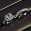 HOMEN El anillo de la promesa de la promesa de la mujer princesa recorta anillos para la mujer
