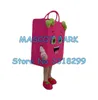 Mascotte bambola costume mascotte rosa shopping bag mascotte costume formato adulto cartone animato sacchetti di carta tema shopping costumi pubblicità carnevale fantasia