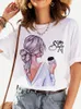 Camiseta feminina harajuku moda tshirt feminino casual manga curta tops tee 90s meninas tees fofos camisa gráfica tshirts streetwear 220527
