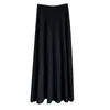 Jupe tricotée épaisse et large pour femmes, mi-longue, style coréen, élégante, plissée, taille haute, ligne a, 220317