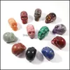 석재 느슨한 구슬 보석 25mm 천연 크리스탈 장식품 Skl Art Carved Chakra Reiki Healing Quartz Mineral Tumbled Gemstones 손 홈 데코