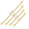 Chaînes entières 8pcs / lot 316L placage chaîne étendue collier en acier inoxydable Rolo couleur or 2 3 4 6 pouces ChainChains285A