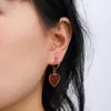 Dangle & Chandelier Fashion Red Heart Drop Earrings For Women Lady Elegant Love Pendant Earring Gold Party JewelryDangle