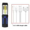 Lanterna de acampamento port￡til USB recarreg￡vel cobra de lanterna leve LED LED LED LUBLEO DE LUZ COM BATERIA