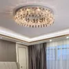 펜던트 램프 크리스탈 LED 천장 가벼운 장식 거실 침실 LED 천장 샹들리에 현대 고급 둥근 크리스탈 램프