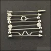 Stud Earrings Jewelry 8Pcs/Set Industrial Barbell Earring Women Men Vintage Style Cartilage Body Piercing Bar Drop Delivery 2021 Xolgg