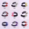 3D Color False Lashes 20mm Natural Long Colorful Eyelashes Dramatic Makeup Fake Lash Party Colored Lashes for Cosplay Halloween2677740