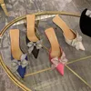 Muller Sandals Women Slippers Baotou Half Slippers Women’s 2022 New Net Red Fashion Rhinestone Bowknot Flip Flop 220624