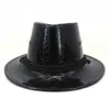 Western Style Pu Leather Cowboy Hat noir Red Men Femmes