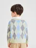 Малыши для мальчиков Argyle Pattern Button Front Cardigan He01