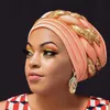 Arab Wrap Muslim Scarf Hijabs Turbans African Headtie Sequin Braid Hat For Women Pleated Beanie Headwrap Hair Accessories 2207255487197