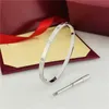 Hot High Quality Designer thin Men's and Women's Bangle Stainless Steel Couple Bracelets Classic Jewelry Valentine's Day Gifts