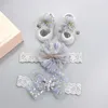 3PCSSet Geschenk sets Lace Flower Baby Girl Hoofdband Sokken Kroon Bows Pasgeboren Hair Band Socks PO Props voor Baby Hair Accessories 29090570