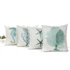 Coussin de style marin coussinet coussin lin hippocampe étoiles de mer couvercles coussins de corail