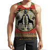 アフリカンプリントタンクトップメンズ女性カジュアルノースリーブのTシャツDashiki Folk-Custom Clothing2022 Summer Sports Fitness O-Neck Vest