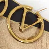 Stud Fashion Hoop Projektanci ds. Kobiet Big Circle 4CM Hoops Gold Studs Kolczyki Letter v Studs Luksusowe projektant biżuterii