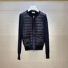 디자이너 남성 니트 다운 재킷 니트 다운 코트 패션 캐주얼 커플 복자 재킷 레터 로고 자수 완장 파카 S-2XL