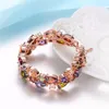 Braccialetti con ciondoli Bracciale in cristallo colorato austriaco con zirconi cubici Gioielli in oro rosa Colore braccialetto per ragazza Regalo da donna Fascino