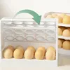 Storage Bottles Jars 30 Eggs Three Layers Creative Flip Egg Box Fridge Organizer Container Household Kitchen Keep Fresh Rack Dro1483470