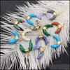 Arts And Crafts Arts Gifts Home Garden Colorf Crystal Stone Crescent Moon Charms Pendant For Jewelry Making Chakra Reiki Dhweo