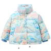 2-6 Year Autumn And Winter New Girl Color Children Down Jacket Fashion Dress Pink Princess Birthday gift Short Hooded Jac J220718