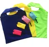 500pcs Storage Bags With Hook 190T Plain Foldable Reusable Eco Storage-Grocery bag outdoor portable Shopping Tote SN4977