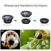 Evrensel 3 Arada 1 Geniş Açılı Makro Fisheye Lens Kamera Cep Telefonu Lensler Balık göz Lentes İPhone 6 için 7 Akıllı Telefon Mikroskobu Perakende Paket Kutusu