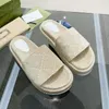 Övre tjocka botten sandaler sammet tofflor bomullsplattform mode tofflor platta mulor designer sandaler stylist sommar utomhus strand sandal 35-44