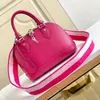 5A Vintage Leather Alma BB Water Ripple Shoulders Crossbody Bags Shell Jacquard Embroidery Shoulder Strap Handbag Crossbody Bag Designer Clutch