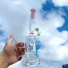 Unikalne DNA Bong Hookah 11 cali Helisa Turbine Perc Rigs Dab Thich Base Oil Recycler Glass Rura wodna