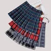 Festy Kary Fashion Женщины с высокой талией плиссированная юбка Y2K Summer Casual Kawaii Plaid Skirts Корейские милые школьные мини -юбки 220505