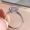 贅沢925シルバーリングオーバルカット1CT 2CT 3CT GHカラーモイサナイトジュエリーアニバーサリーギフト婚約指輪302N