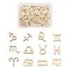 Charms uppsättningar/parti legering 12 konstellationer ljus guld 11x12.5mm 12 st/setCharms