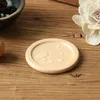 Japanese-style Wooden Coaster Set Black Walnut Solid Wood Round Placemat Heat Pad 6 Pieces Boxed