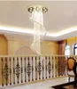 Modern Luxury Large Crystal Lamps Chandelier K9 Crystal Stair Spiral Light Fixtures Creative LED Chandeliers Lamp Hotel Villa