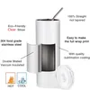 100pcs Sublimation Straight Tumblers 20oz Stainless Steel Mugs clear straw DIY Tall Blank Cups 600ml Vacuum Insulated Coffee Beer Water Bottle sxjun20