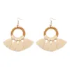 Party Favor tassel senior sense earrings exaggerated earrings fashion long eardrop handmade rattan lady ornaments