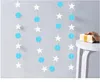 Party Decoration 4m Paper Pink/Blue Circle Dot White Star Banner Home Wedding Halloween Bunting Balloon Hanging Supplies