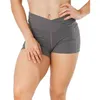 Mulheres verão fina fina fechamento esportes shorts cor sólida elástico alta cintura leggings para yoga y220417