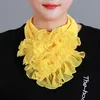 Korean Floral Chiffon Neck Guard False Collar Hedging Scarf Summer Women Ice Silk Protect Cervical Elastic Bib Headneck P51