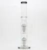 Hookah glass bong water pipe 13 inches blue double branch filter transparent straight bongs