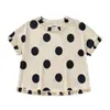 Women's T-Shirt Imakokoni Original Loose Round Neck Lace Short-sleeved Polka Dot Print Top Female Summer 223641Women's Phyl22