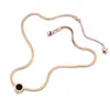 Naszyjniki wisząca naszyjniki różowe złoto biżuteria grawerowana za pomocą rzymskich cyfr węża łańcucha koła kółka Dainty Multi264Q