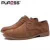 Klädskor män skor England Trend Casual Shoes Male Suede Oxford Wedding Leather Dress S 220824