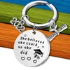 Afstuderen Geschenk roestvrij staal sleutelhanger 2022 Afstudeer Keychains hanger Bagage Decoratie Key Chain Fashion Accessoires Keyring