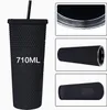 Tumbler Clearded Cold Cup GOODNess 24OZ 710ML Starbucks Двойная настенная матовая пластиковая кошачьего кружка кофе с соломенной многоразовой прозрачной напитком