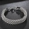 12mm Stainless Steel Thick Bracelets Men 18K Gold Plated Twist Link Chain Bracelet Gifts Silver Black Fashion Domineering Wristband Punk Hip