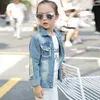 Jacken 2-12Yrs Mädchen Denim Mantel Baby Mädchen Kleidung Frühling Stickerei Kinder Jeans Jacke Pailletten Little Beauty Design Kinder Oberbekleidung 220826