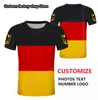 GERMANIA fai da te personalizzato gratuito nome numero deu maglietta nazione bandiera Uomo donna Joker Viso Moda Allentato O collo Estate Abbigliamento uomo 220616