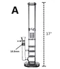 17 inch hoog 5 mm dik rechte buis waterpijpen vrouwelijke 14 mm bedwelmende recycler olieplatforms beker bubbler triple honingraat perc glazen pijpen kom rookpijp